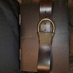 Kim White Chocolate Brown Leather Belt M